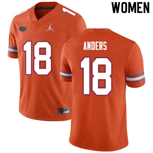 Women #18 Jack Anders Florida Gators College Football Jerseys Sale-Orange - Click Image to Close